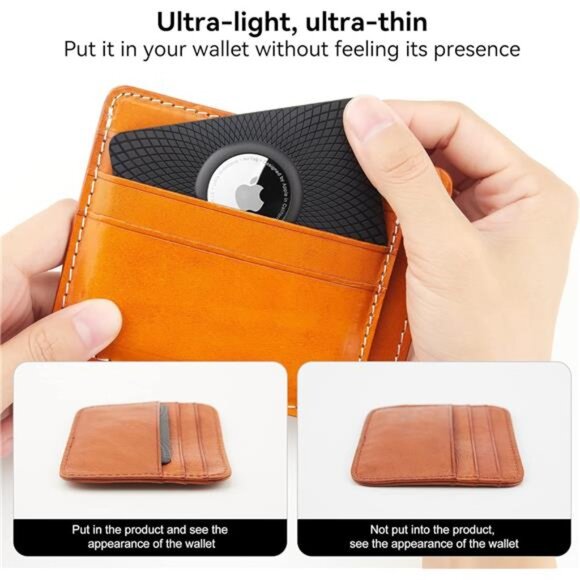 Airtag Wallet Holder 2 Pack,Ultra Thin Card Case for Apple Airtag,Airtag - Picture 3 of 6